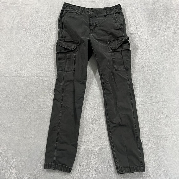 American‎ Eagle Cargo Pants Men's 30x31.5* Slim Black Flex Utility Grunge Y2K